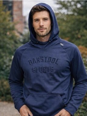Barstool Sports Unrl Hoodie Mens Large Golf Crossover Sweatshirt Blue Pullover